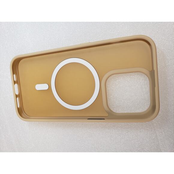 Miracase Phone Case for iPhone 14 PRO. Beige. Gold Buttons - Picture 4 of 9
